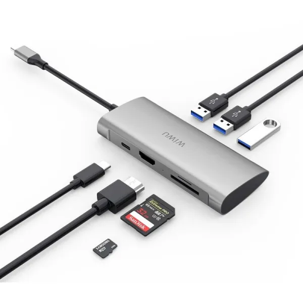 Адаптер HUB WIWU Alpha 7in1