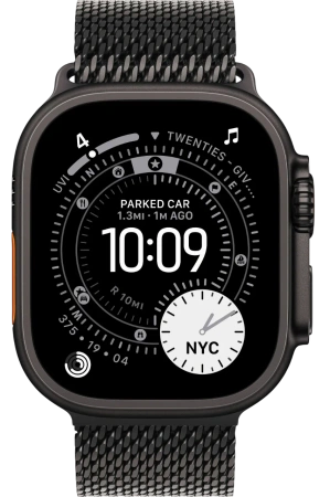 Apple Watch Series Ultra 3 49mm Black Titanium Case with Black Titanium Milanese Loop L