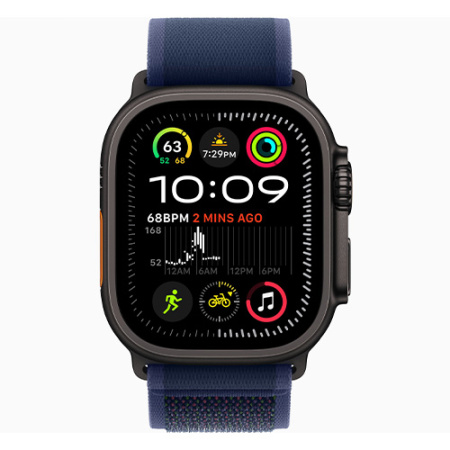 Apple Watch Series Ultra 2 49mm Black Titanium Case with Blue Trail Loop S/M